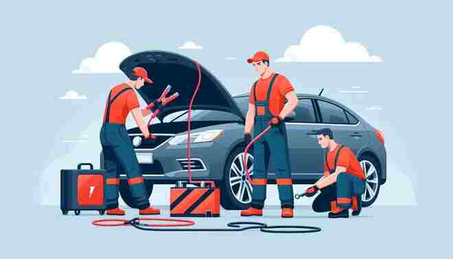 Battery boost and tire replacement service in Al Khobar