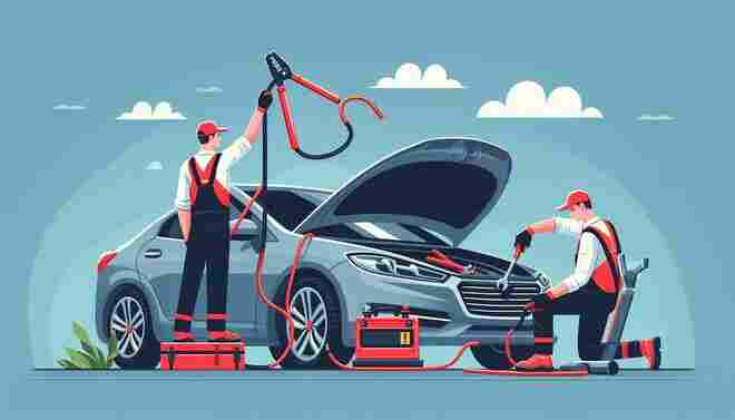 تشغيل البطارية وتبديل الإطار في الخبر على الطريق